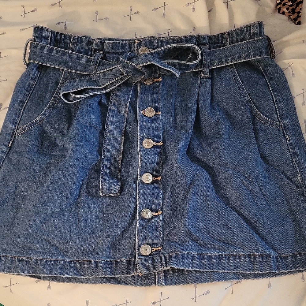 American Eagle Outfitters Blue button up Mini Skirt